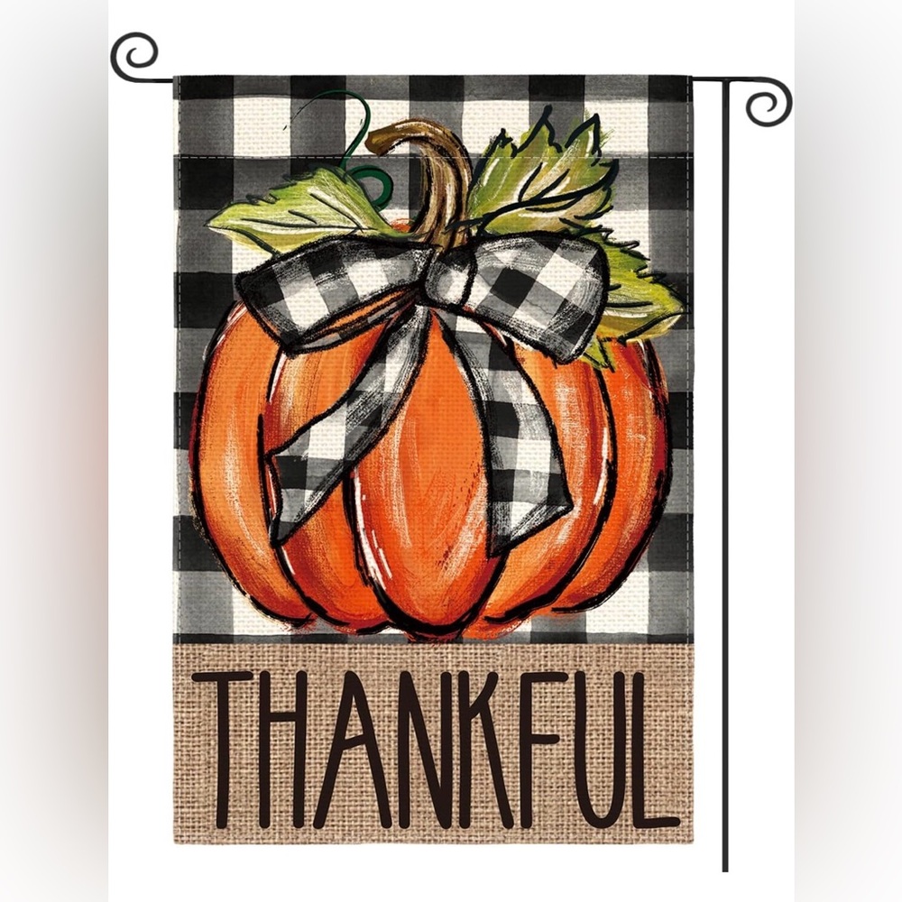 AVOIN colorlife Thankful Pumpkin Double Sided Garden Flag